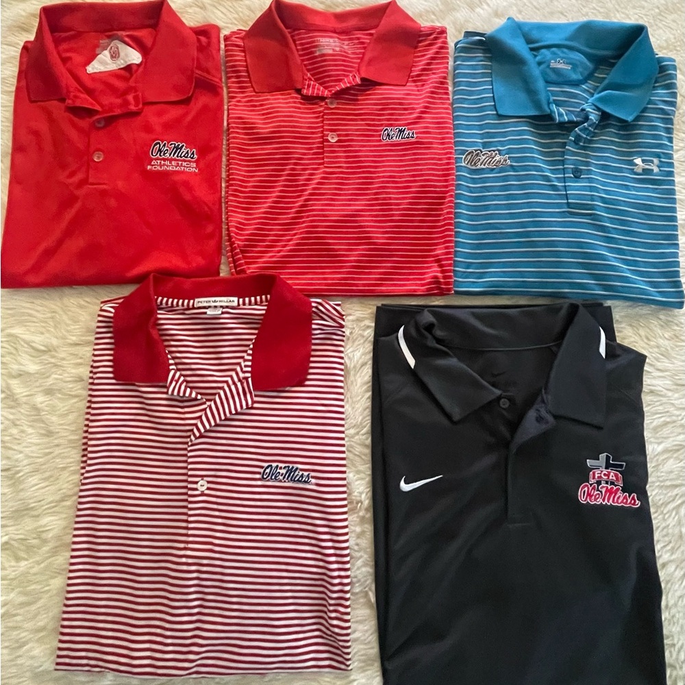 Ole Miss Nike Kids Black Polo Shirt with Logo